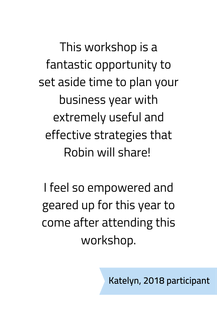 plan your year workshop female entrepreneur business owner