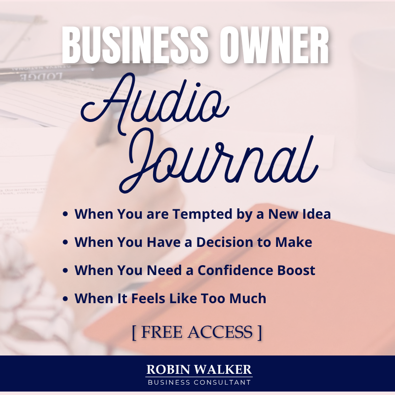 Business Owner Audio Journal new ideas, decision making, confidence boost, overwhelm